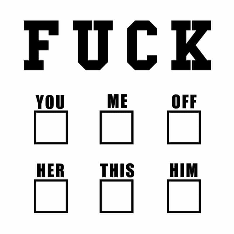 Fuck checklist
