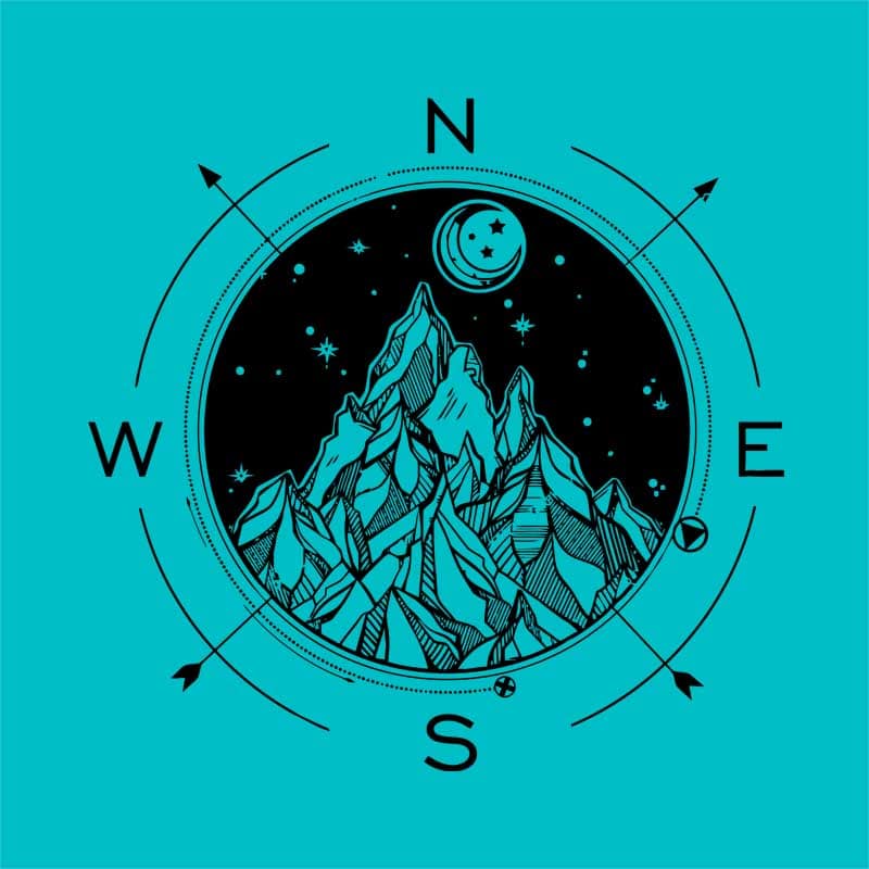 Wind rose and mountains