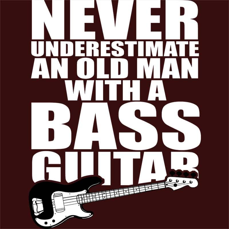 Old man with a bass guitar