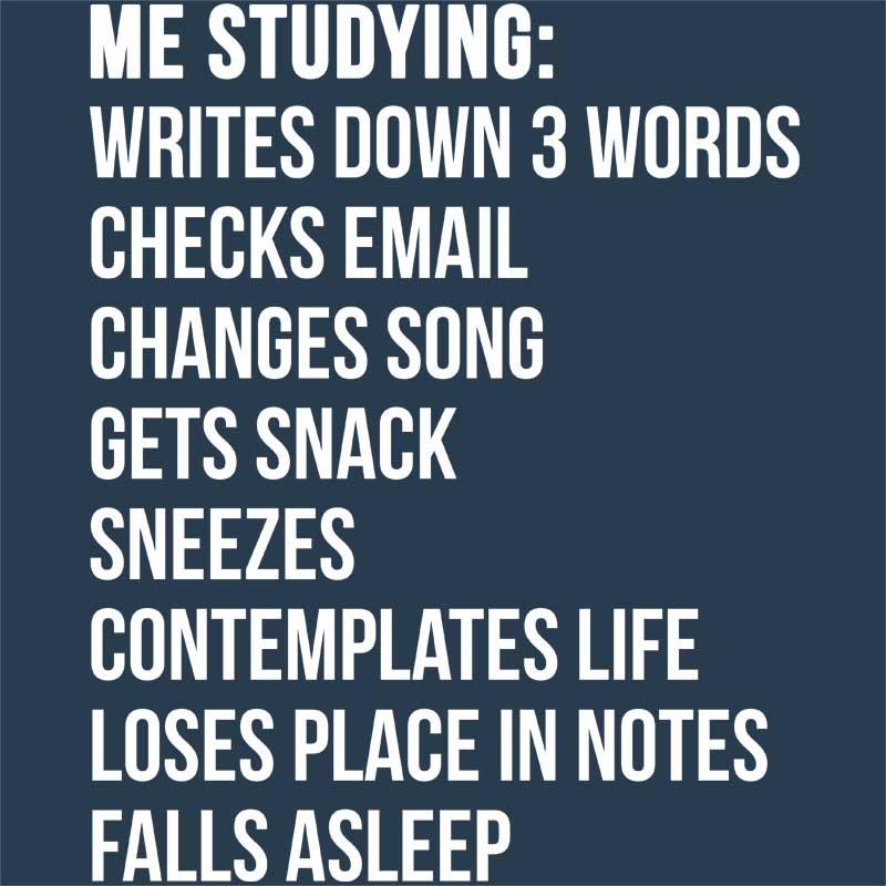 Me studying