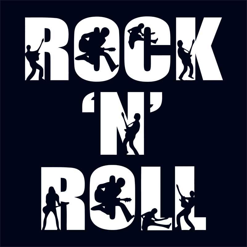 Rock 'N Roll Text Silhouette