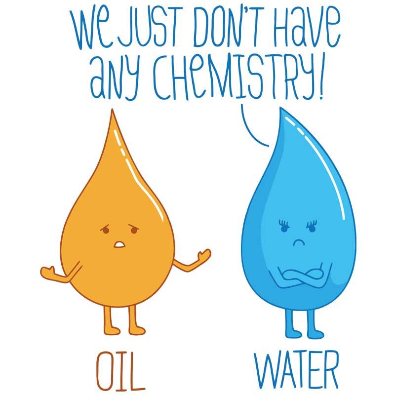 Water and oil