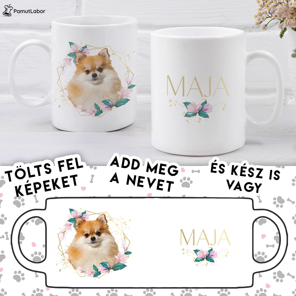My pet with gold flower frame - Mylife Plus