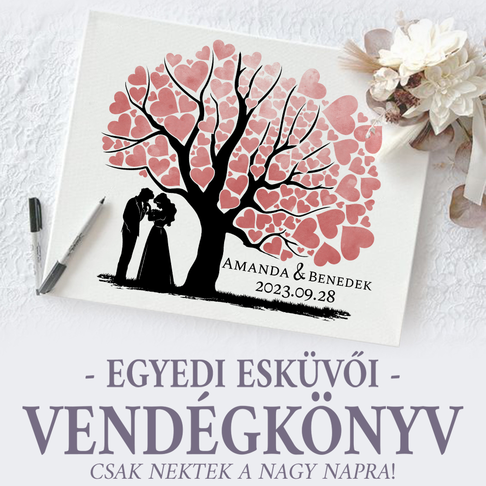 Unique wedding guestbook - Love silhouette