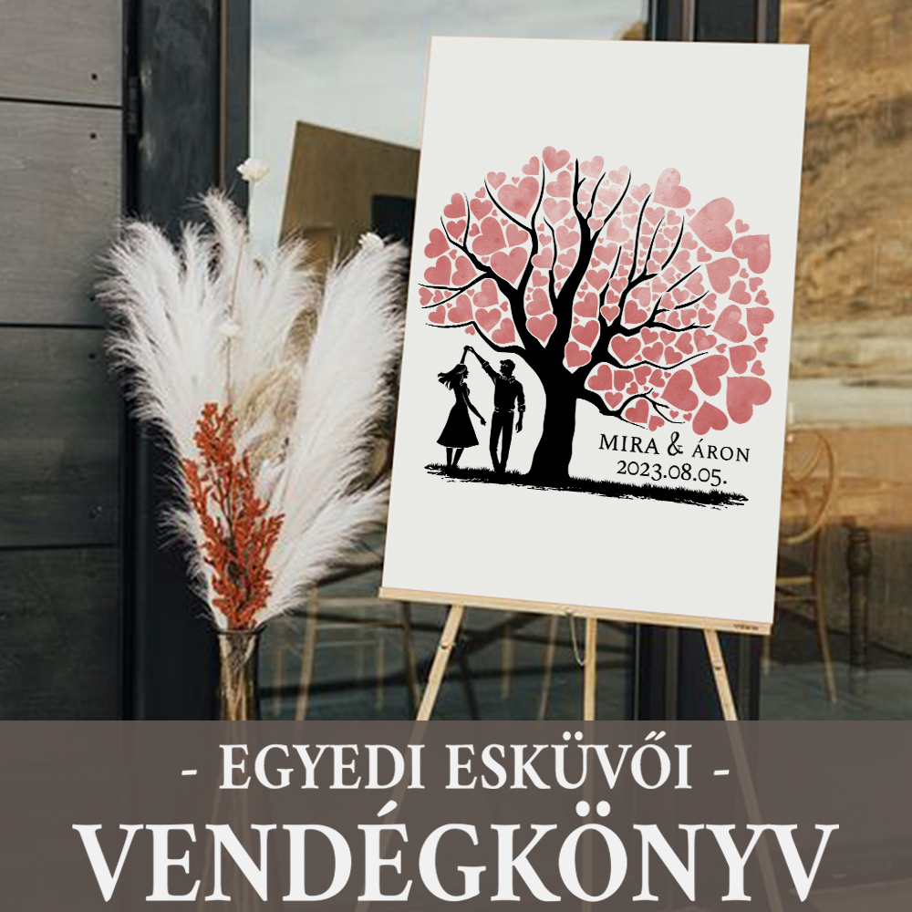 Unique wedding guestbook - Love silhouette